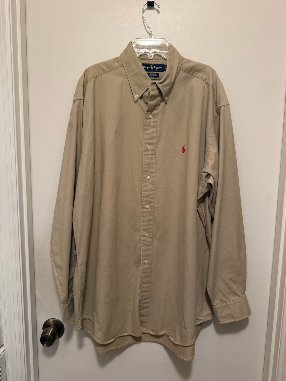 Ralph Lauren Blaire Men’s Classic Button-Down Shirt — Khaki Size Large